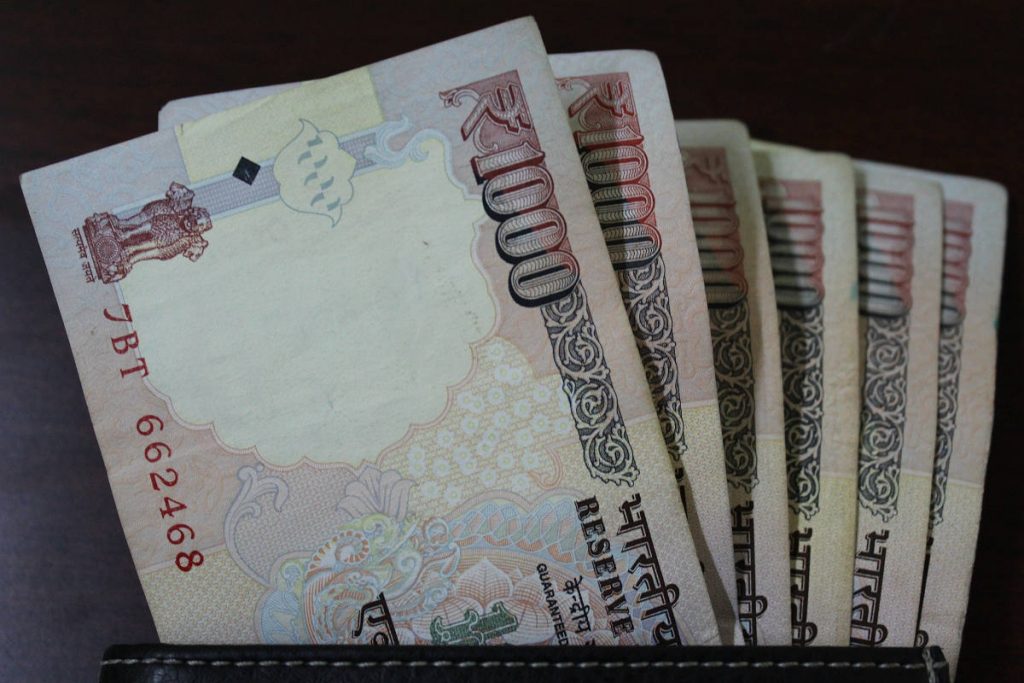 India: 1000-Rupee notes.