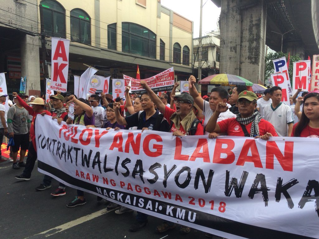 Protesters arrive in Mendiola street. Historic moment for the labor union in Philippines. Photo by: Janess Ann J. Ellao.