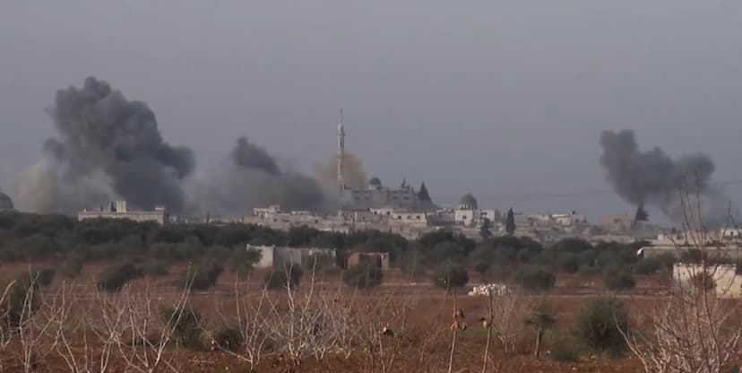 Syrian Air Force bombs Tah in Idlib Governorate on December 29, 2017. Photo by: Qasioun News Agency