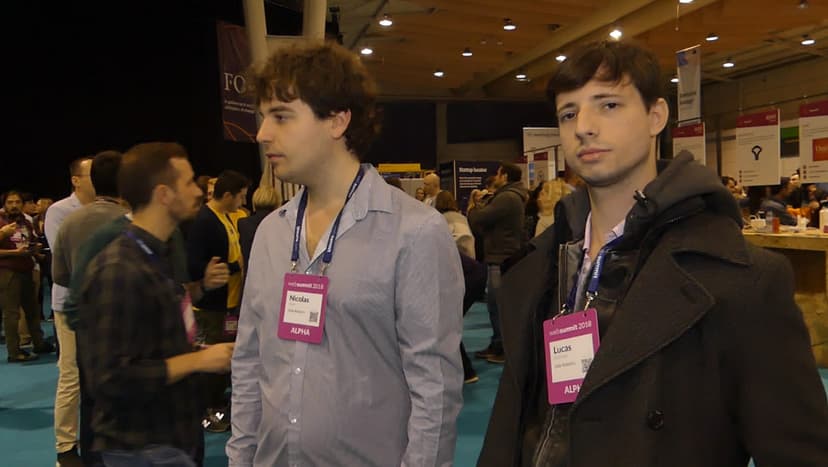 From left to right: Nicolas Klein (networking) and Lucas Roitman (Designer & Visionary) at Adia Robotics. Photo by: Via News Agency.