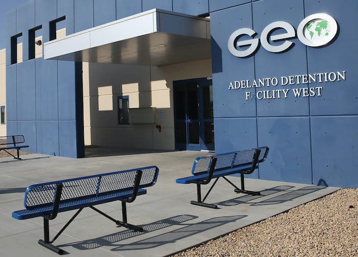 Geo Group's Adelanto detention facility west.