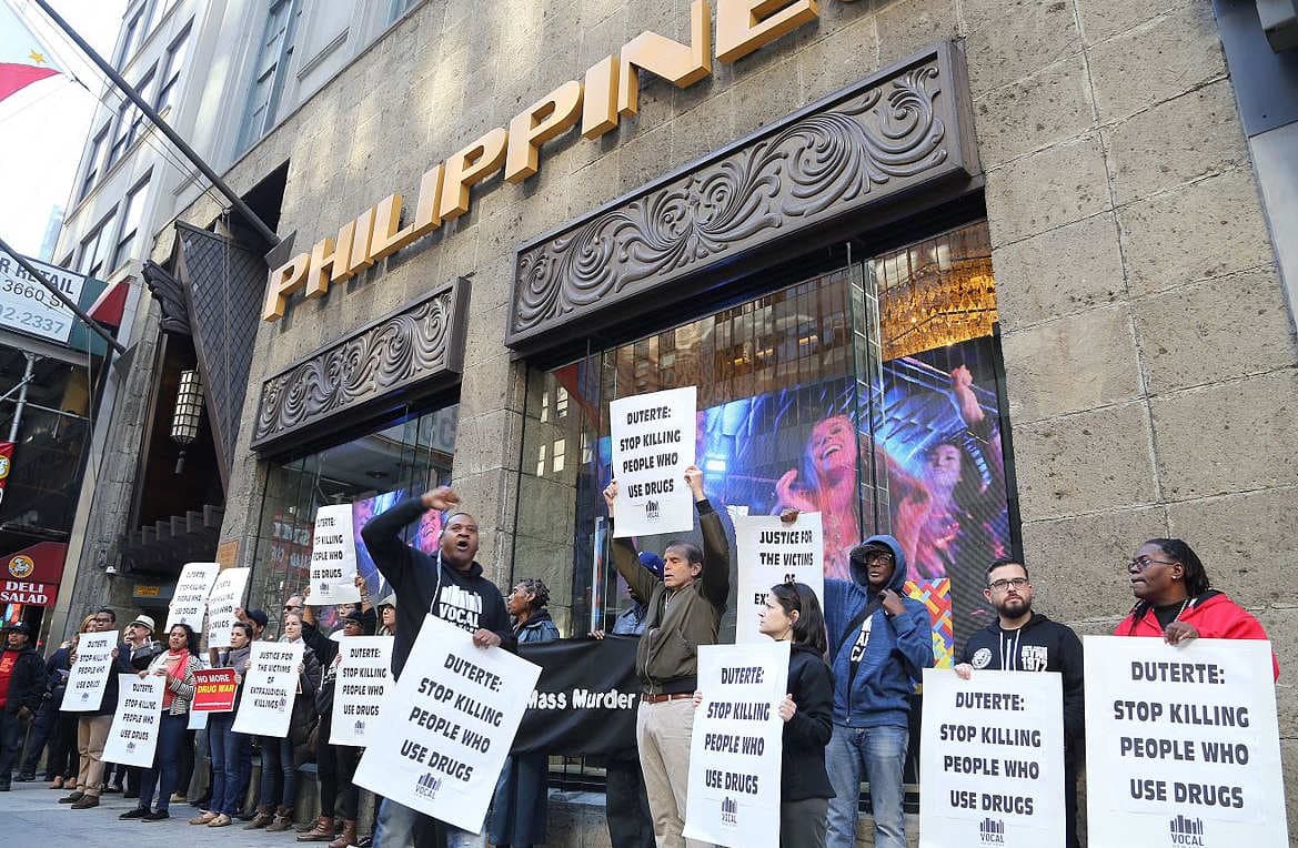 New York city Philippines Consulate drug war protest