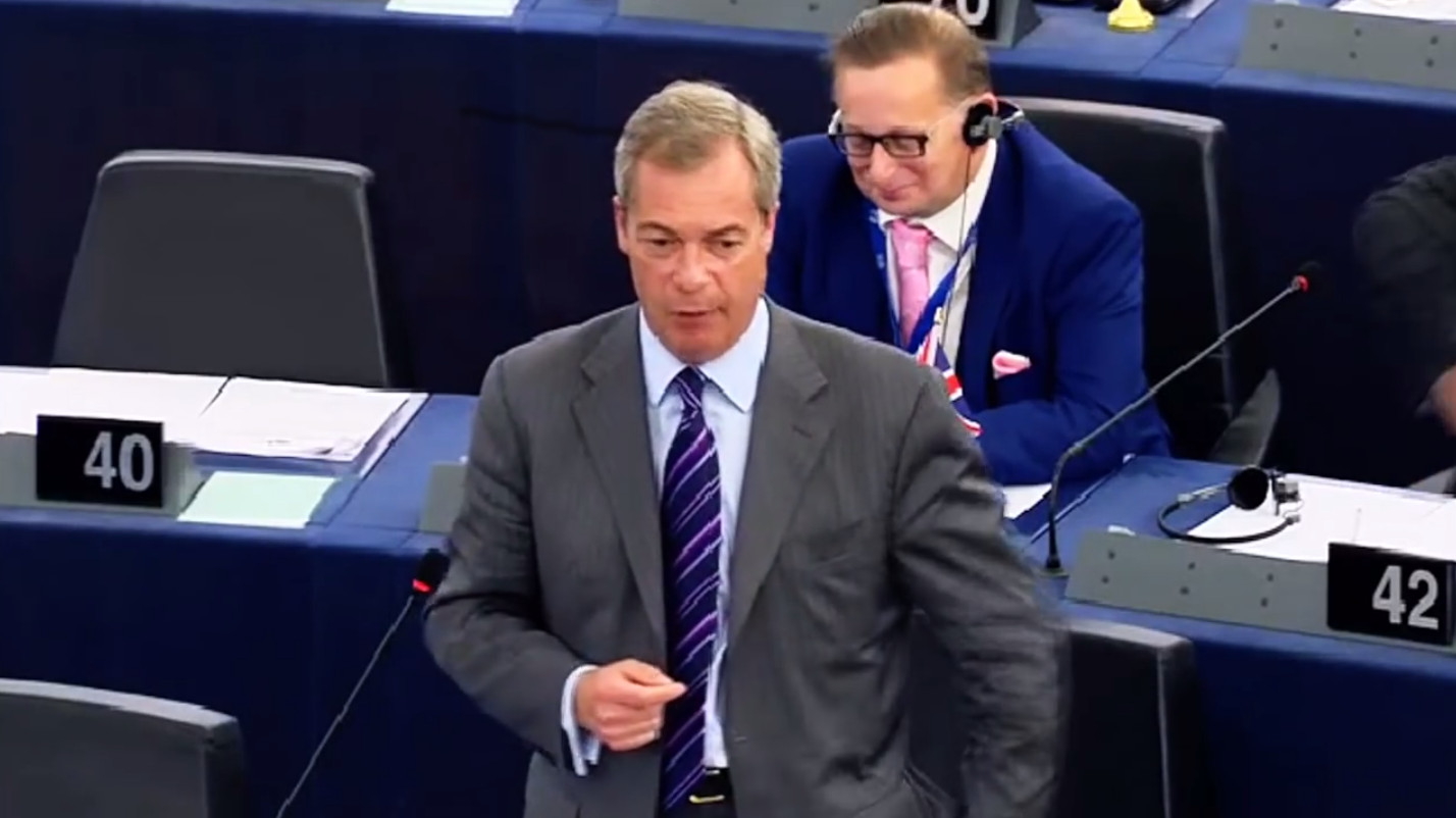 Nigel Farage at the EU parliament.