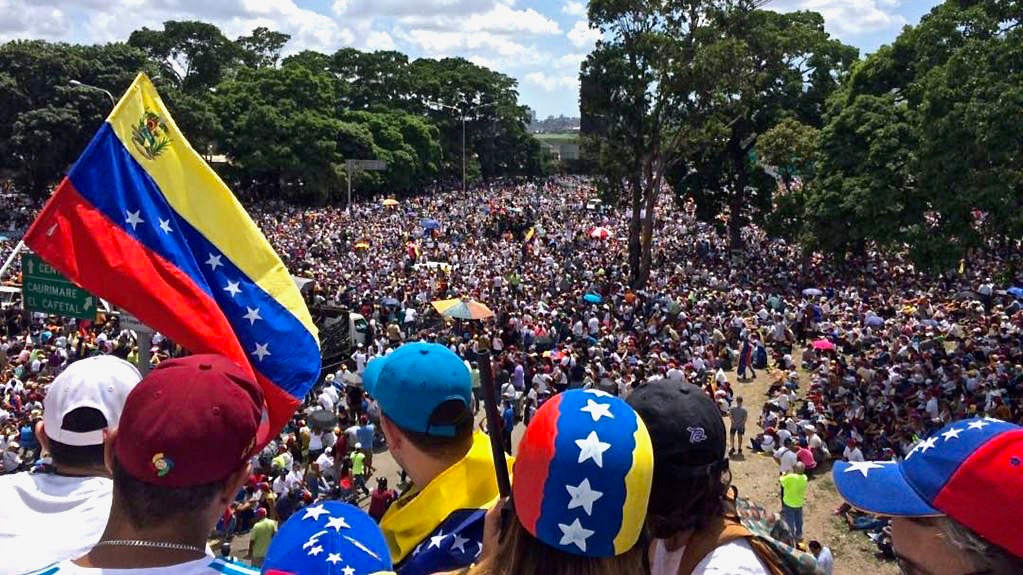 Millions of Venezuelans marching on 20 May during the "We Are Millions march".