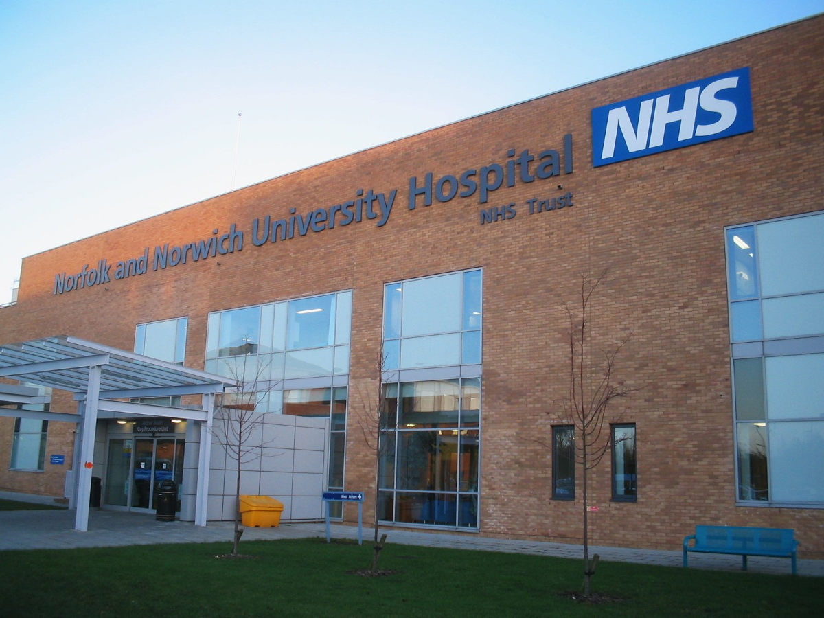 Norfolk and Norwich University Hospital.