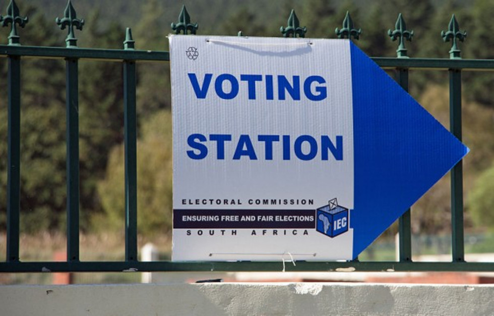 South Africa voting station sign.