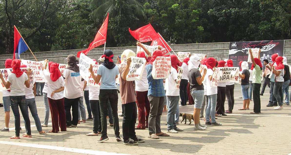 A group of activists staging a demonstration. -Polytechnic University of the Philippines. Photo by: Ace Mendiola.