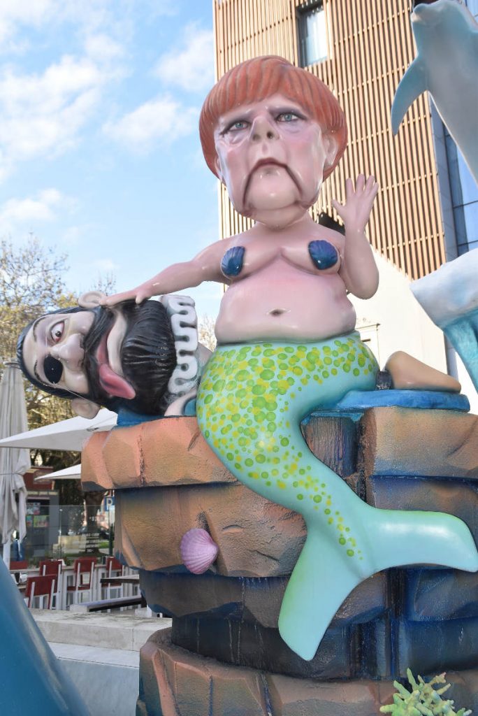 Angela Merkel depicted as a mermaid in a Portuguese carnival. Photo by: Torres Vedras City Hall.