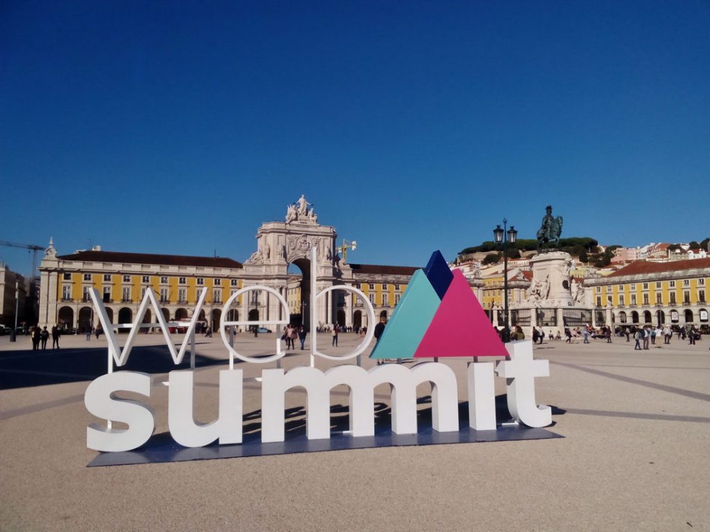 Web Summit's promotional item in Praça do Comércio, Lisbon, Portugal. Photo credit: Rick Morais.
