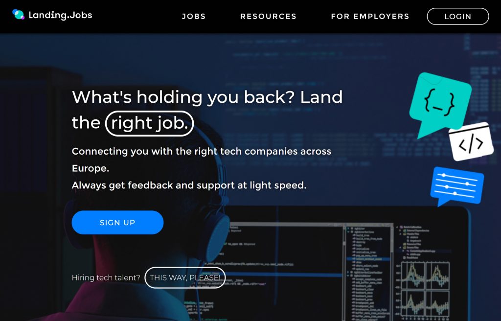 Landing.jobs is a candidate-driven tech talent marketplace. (Photo credit: Landing.jobs)